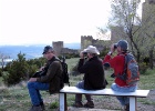 Castillo de Loarre. Cor, Johan en Rob   T.Bender : Spanje 2012 A2100 Tonie